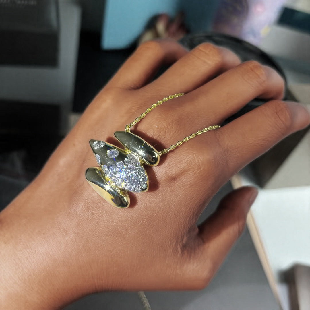 0.5ctw Round Gemstone Science Art Pendant Necklace-JOSHINY