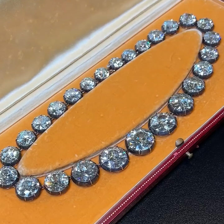 99ctw Old Mine Cut Antique Gemstone Necklace -JOSHINY