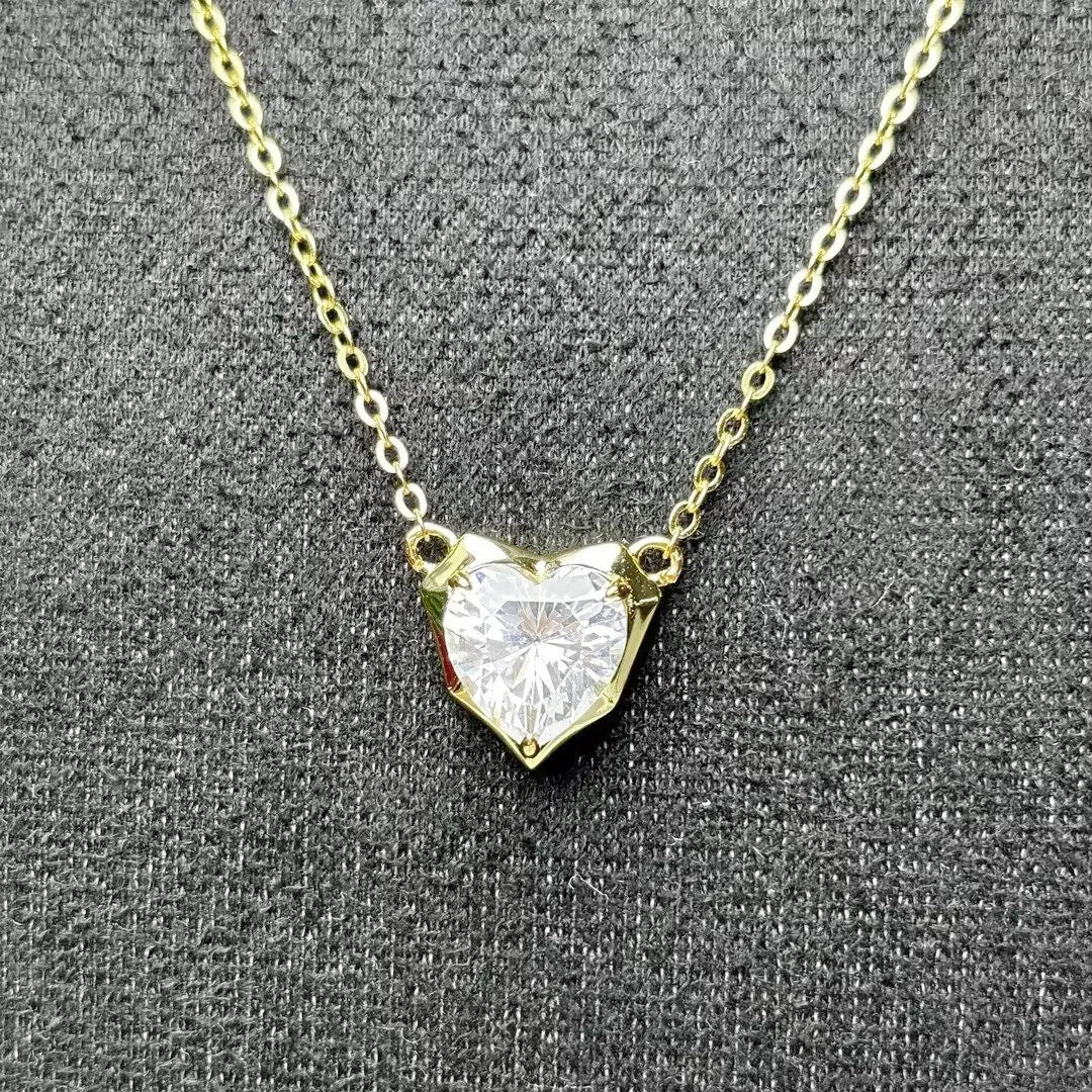 2.5 ctw (Earrings) 1.25Ctw(Pendant) Heart Cut White Cubic Zirconia 925 Sterling Silver necklace and earrings-JOSHINY