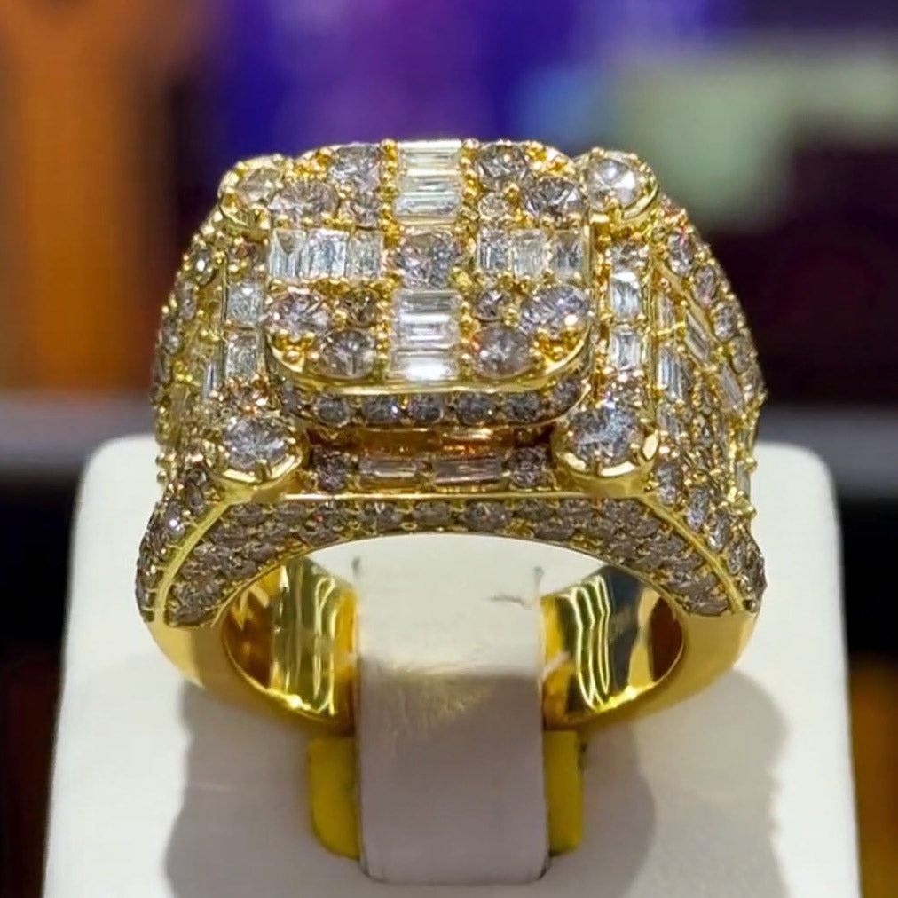 7.09ctw Round Baguette Cut Personalized Sparkling Ring-JOSHINY