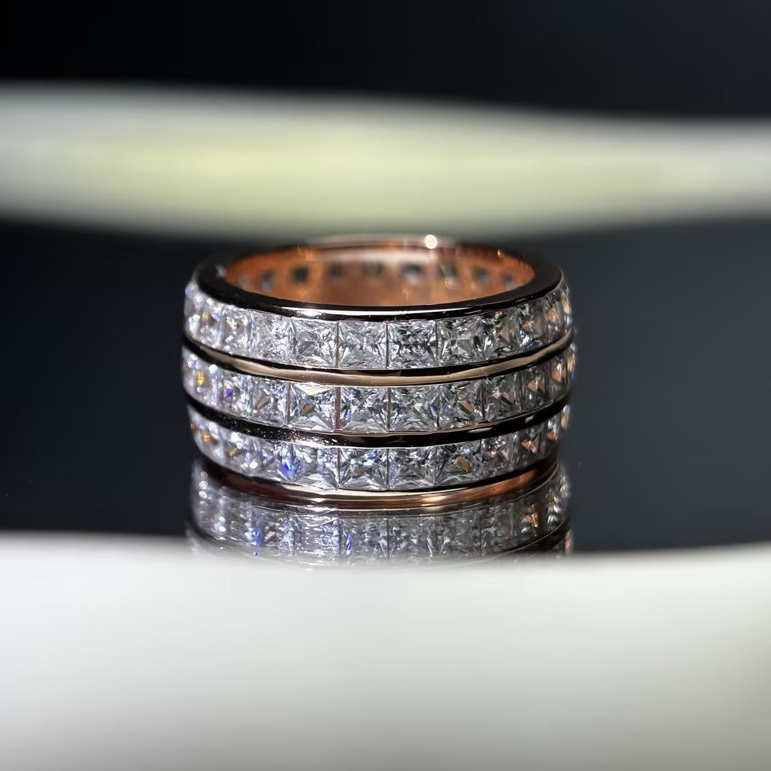 2 ctw Square Cut White Cubic Zirconia 925 Sterling Silver Ring -JOSHINY