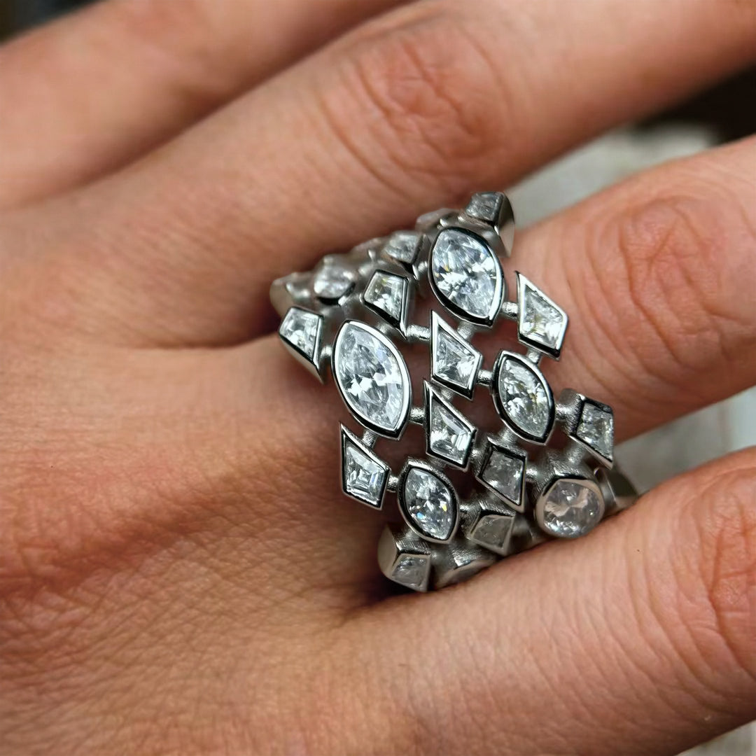 4.1ctw Various Cuts Exquisitely Designed Gemstone Ring-JOSHINY