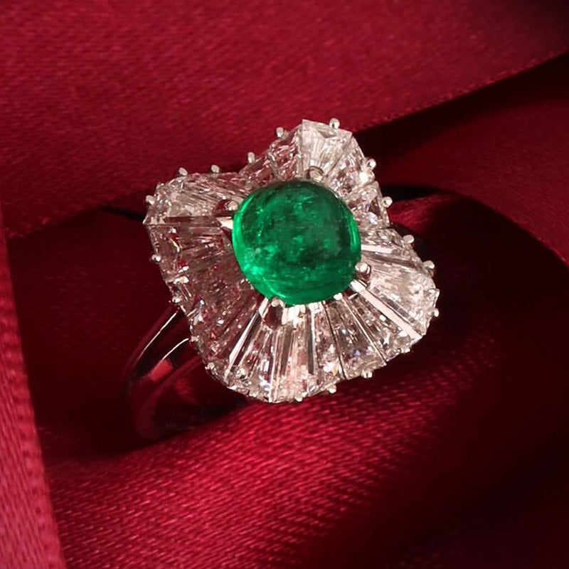 Elegant Jade Ballet Gemstone Ring-JOSHINY
