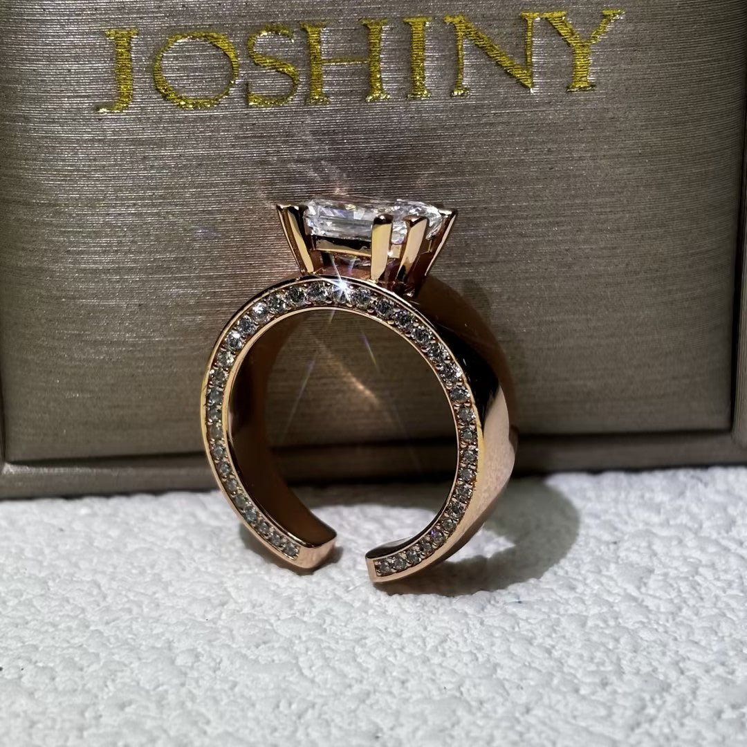 3.5 Ct Radiant Cut Open Top Gemstone Engagement Ring-JOSHINY
