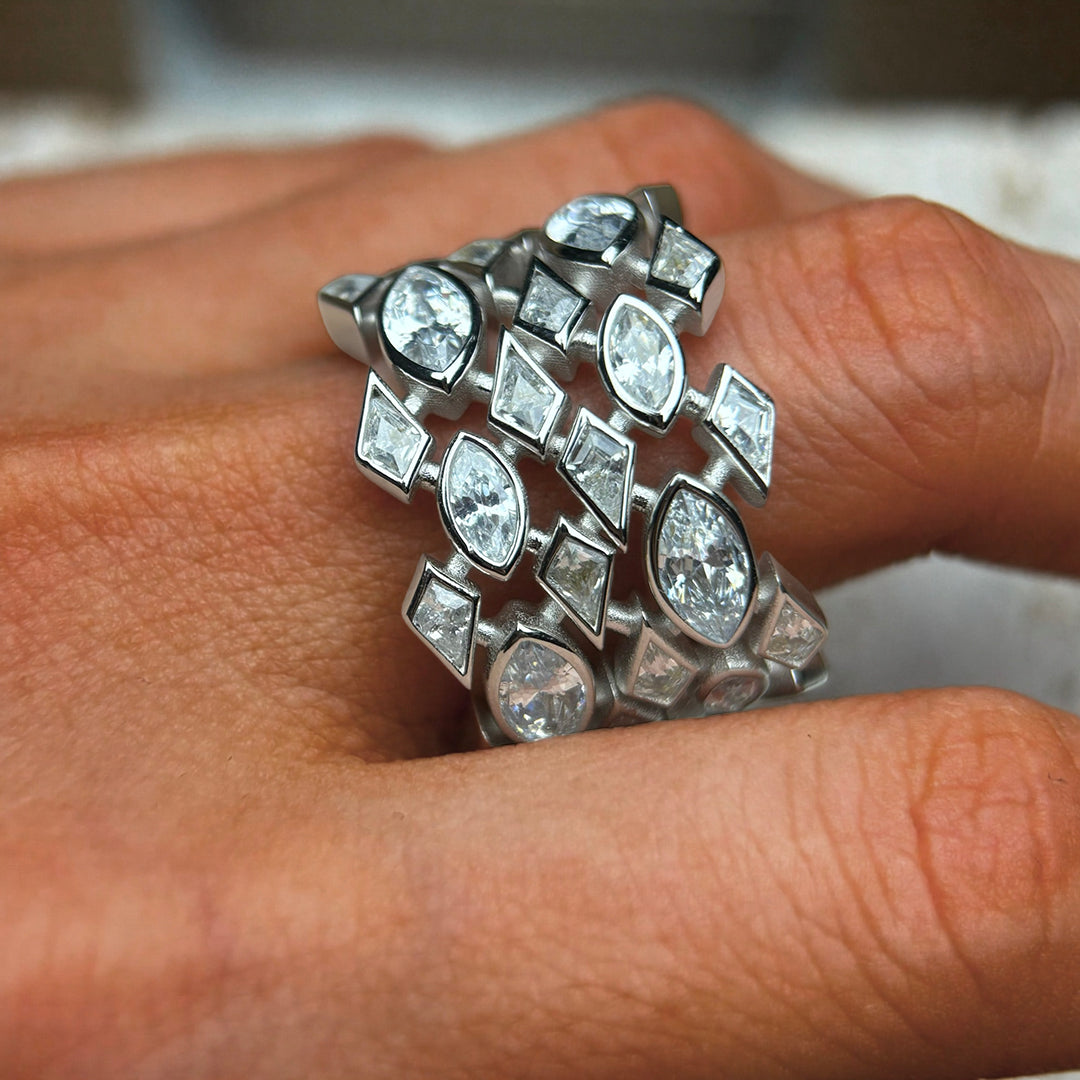 4.1ctw Various Cuts Exquisitely Designed Gemstone Ring-JOSHINY