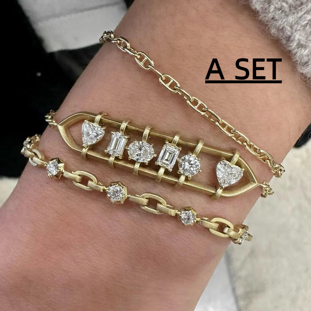 3.3ctw multi-cut ‘kitchen sink’ gemstone bracelet -JOSHINY