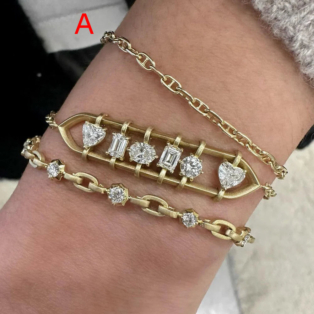 3.3ctw multi-cut ‘kitchen sink’ gemstone bracelet -JOSHINY