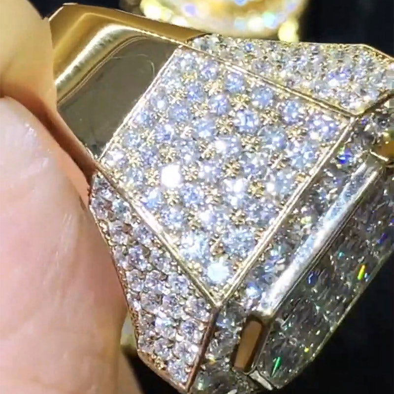 6.0ctw Princess Cut Octagon Halo Wide Face Ring-JOSHINY