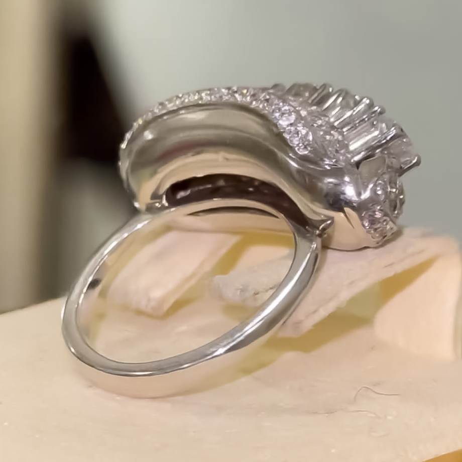 Exquisite 3 ctw Round Cut White Gemstone Multi-Stone Engagement Ring -JOSHINY