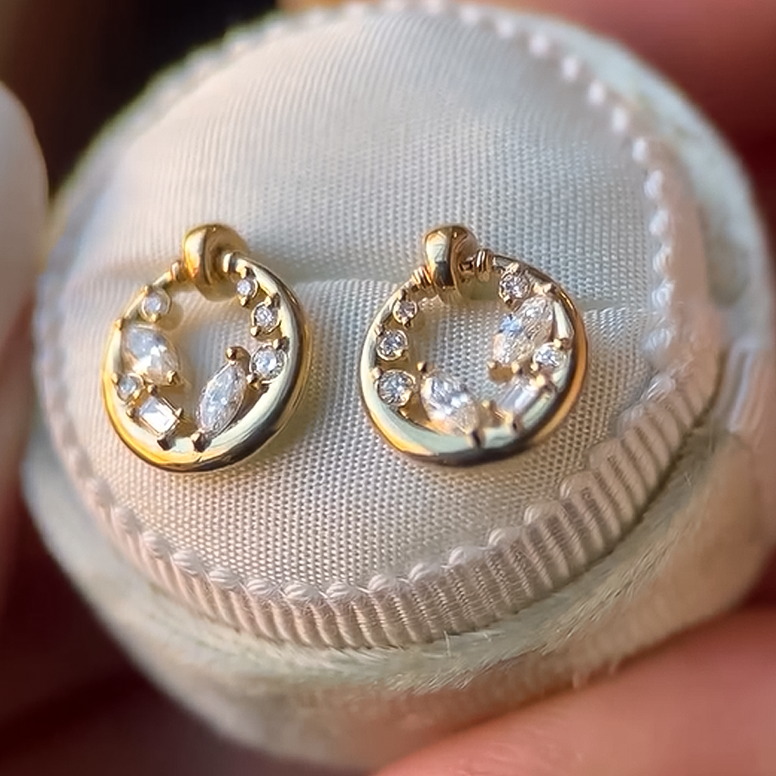 Exquisite 0.5 ctw Multi-Cut White Gemstone Earrings -JOSHINY