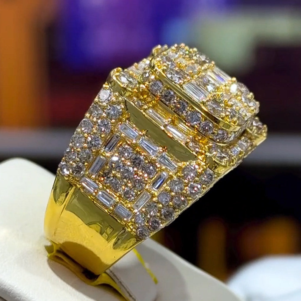 7.09ctw Round Baguette Cut Personalized Sparkling Ring-JOSHINY