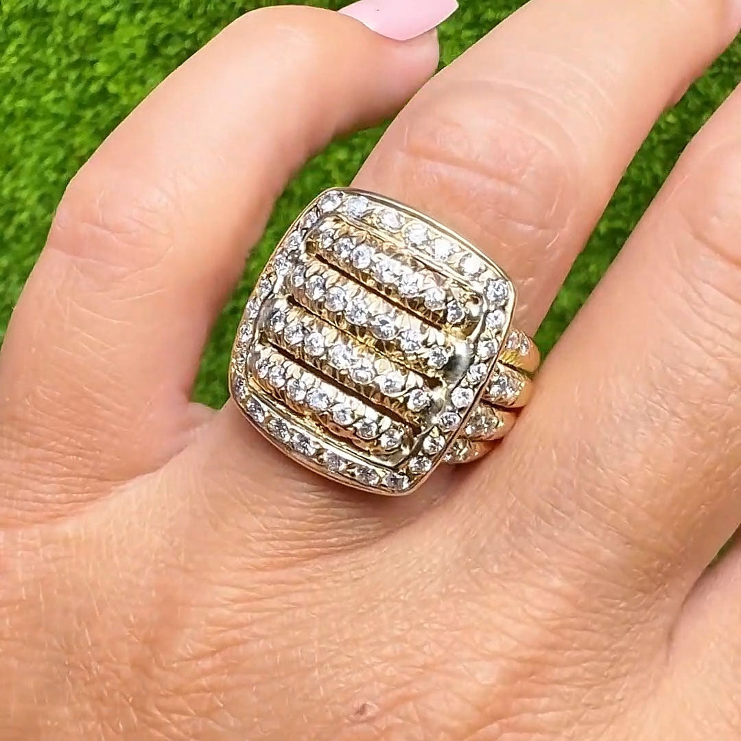 2.0ctw Vintage Style Tank Gemstone Ring -JOSHINY