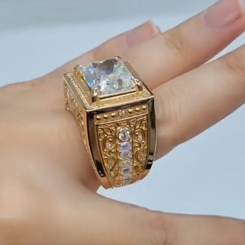 7.0ct Radiant Cut Royal King Ring-JOSHINY