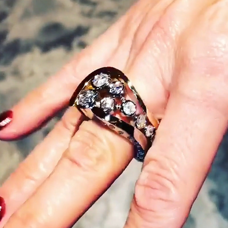 1.15ctw Round Cut Bezel Set Art Gallery Ring-JOSHINY