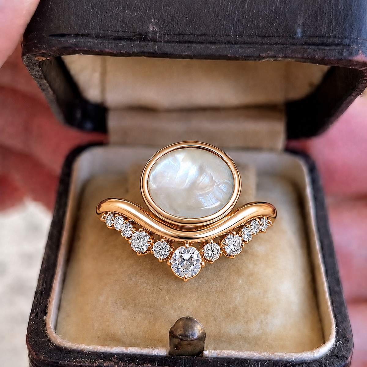 3CTW Cabochon Cut White Cubic Zirconia Classy 925 Sterling Silver Ring-Joshiny