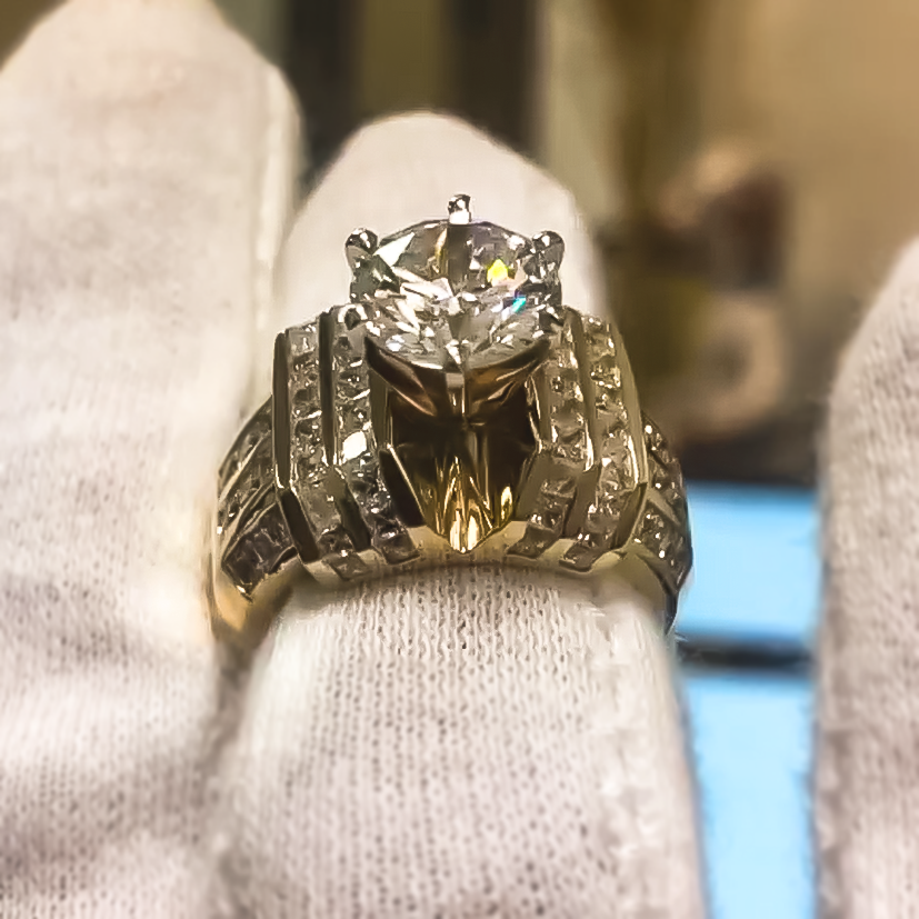 Unique 6 ctw Round Cut White Gemstone Engagement Ring for Men and Women -JOSHINY