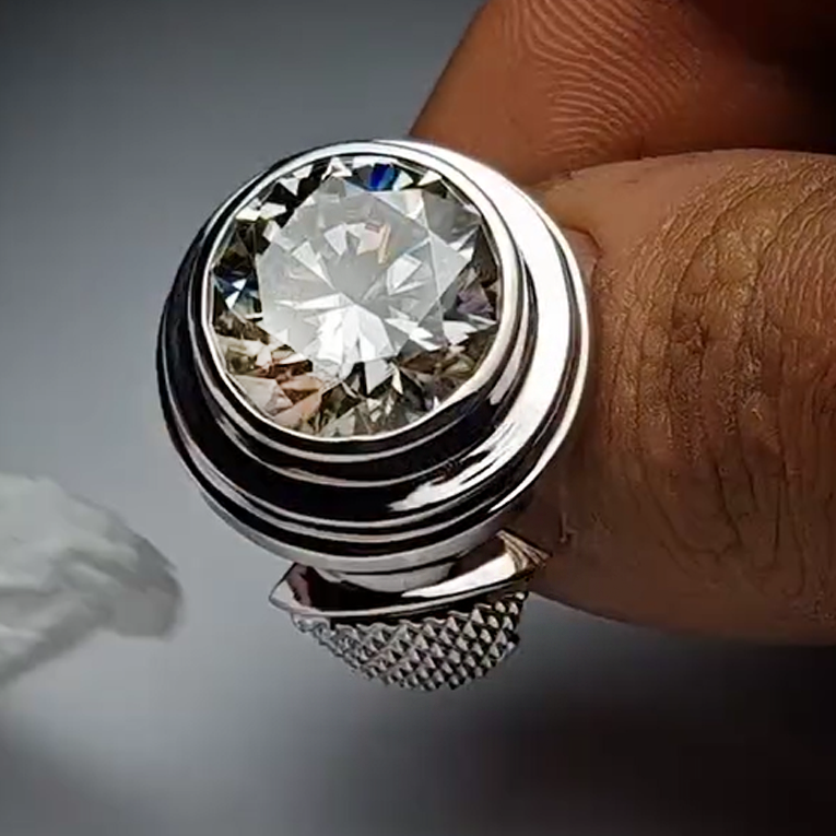 Noble 4 ctw Round Cut White Gemstone Ring -JOSHINY