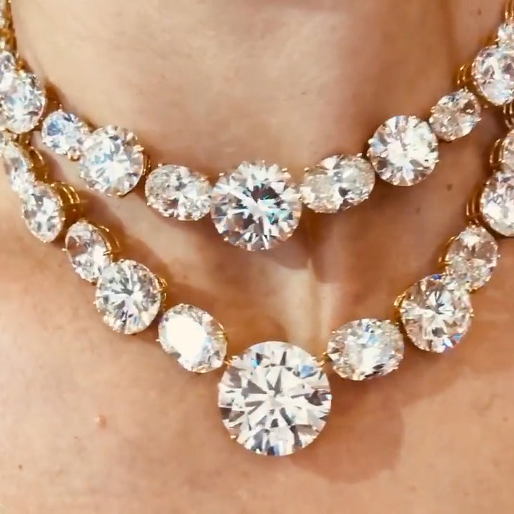 109ctw round and oval cut alternating settings necklace-JOSHINY