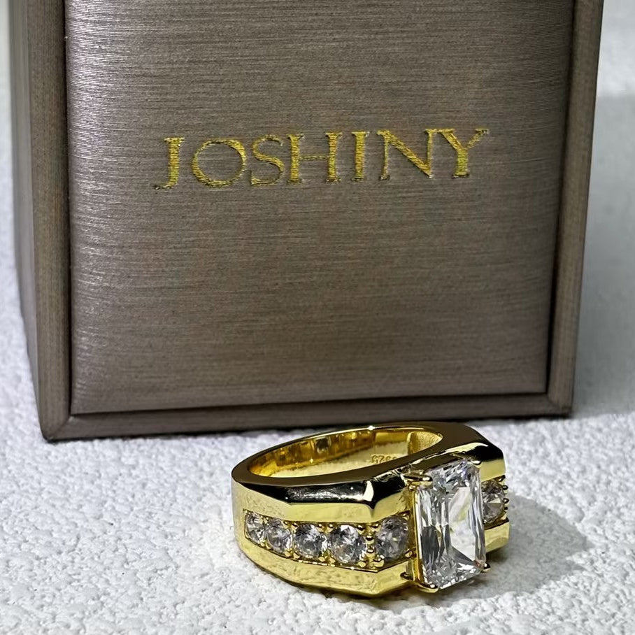6.5Ctw brilliant cut men's engagement ring-JOSHINY