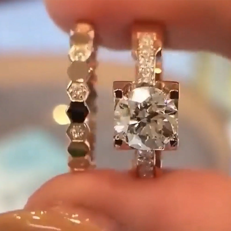 3.0ctw Round Cut Wedding Band Stacking Ring -JOSHINY