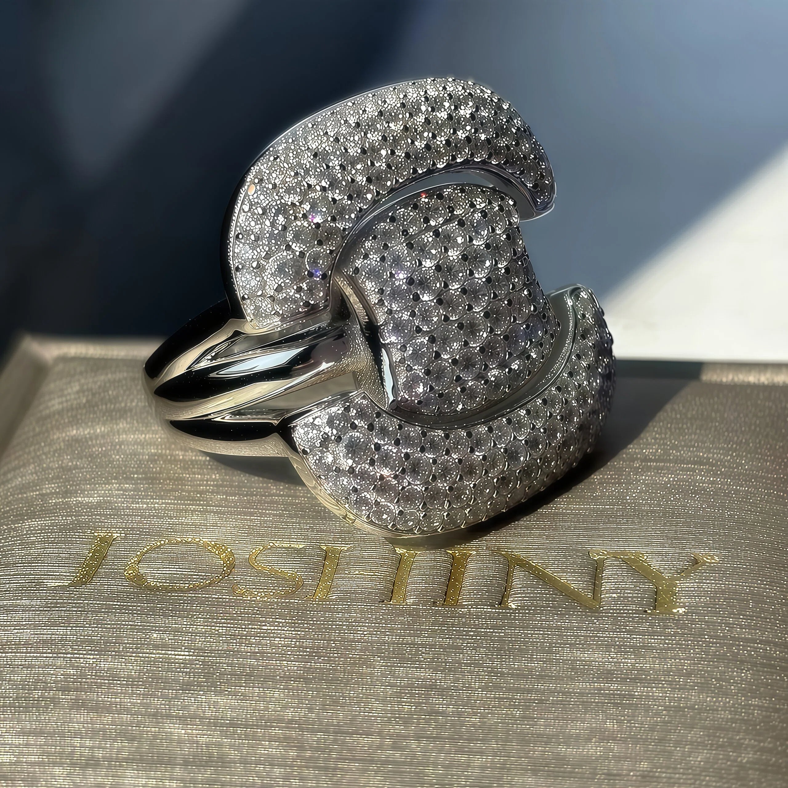 Fashionable 2.5 ctw Round Cut White Gemstone Pave Cocktail Ring -JOSHINY
