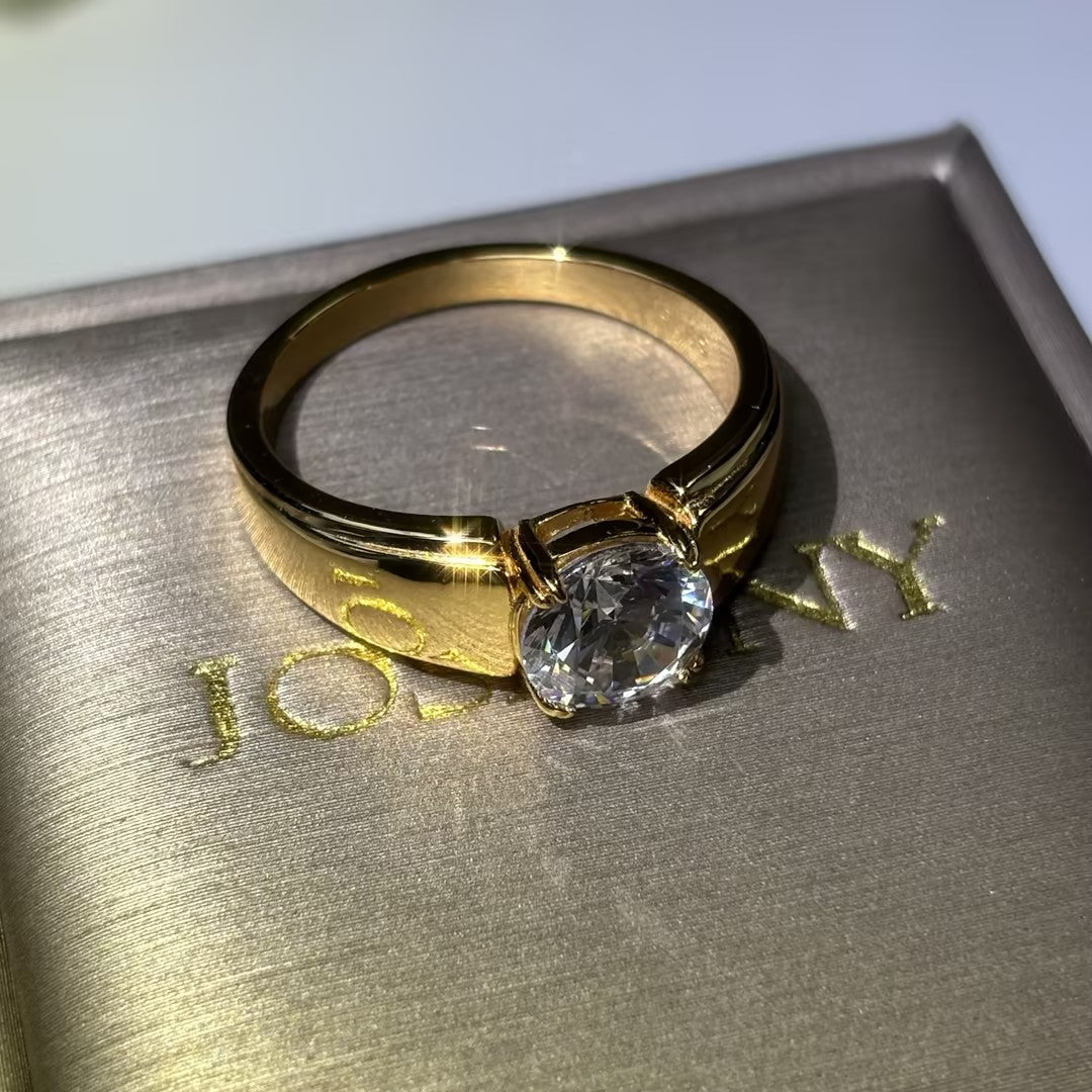 2Ct Classic Round Gemstone Engagement Ring-JOSHINY