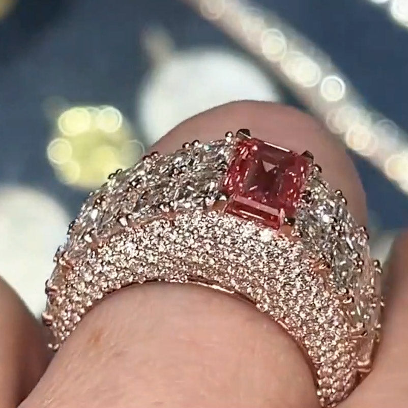 New Collection 5ct Center Stone 12ctw Side Stone Engagement Ring-JOSHINY