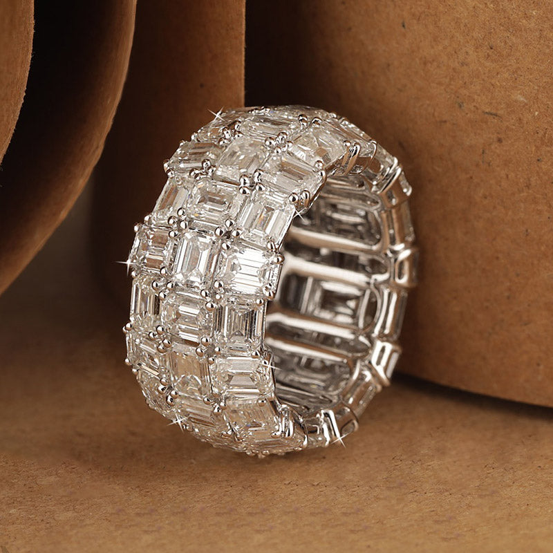 12.0ctw Emerald Cut Eternity Band -JOSHINY