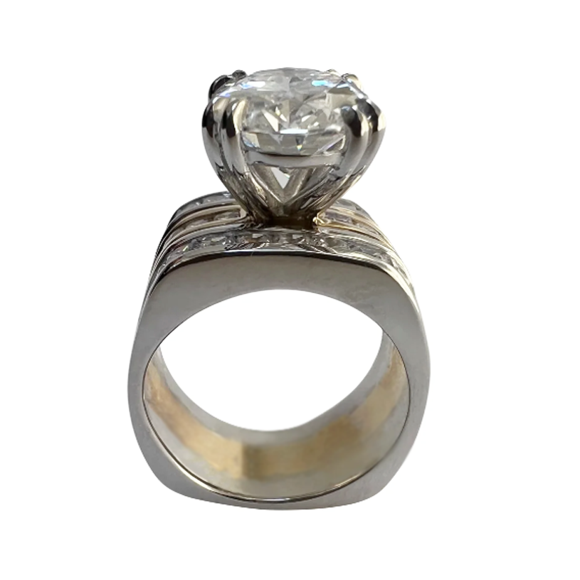 Stylish 15 ctw Oval Cut White Gemstone Engagement Ring -JOSHINY