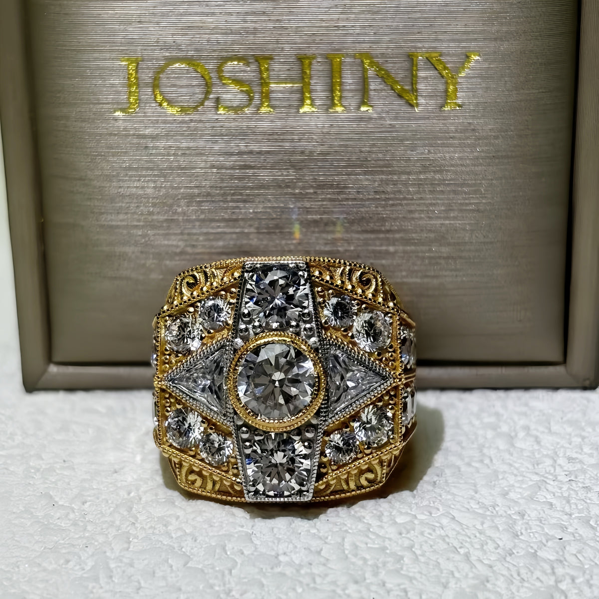 4 Ctw Round Cut White Cubic Zirconia 925 Sterling Silver ring-JOSHINY