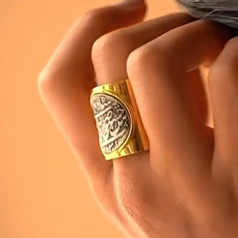 Two-color gold-plated wide band -JOSHINY