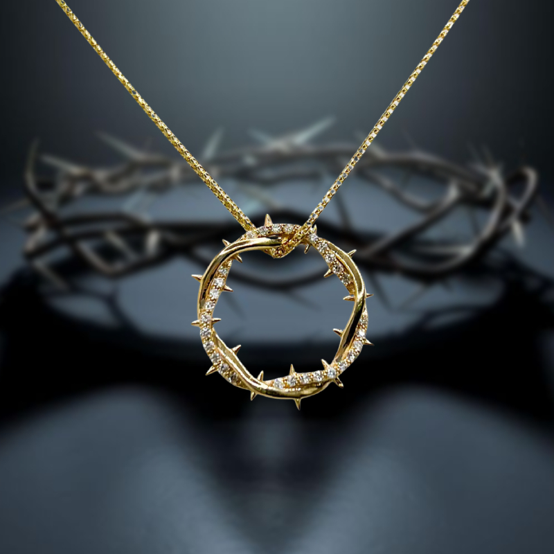 0.6ctw Crown Of Thorns Pendant with Diamonds -JOSHINY