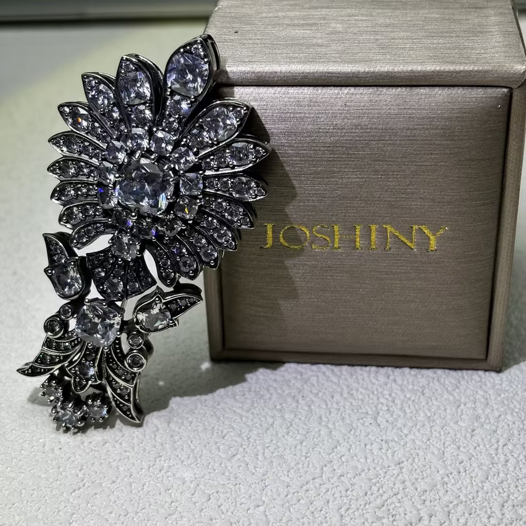 6.36Ctw Old Mine Cut Gemstone Brooch-JOSHINY