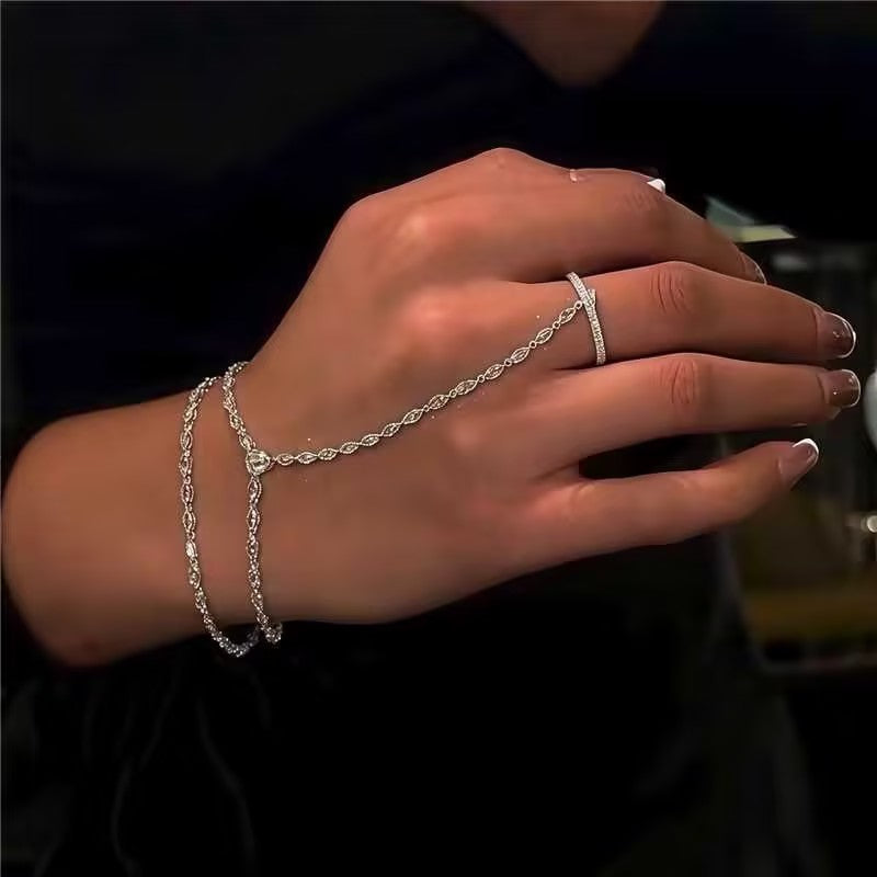 8CTW Marquise Cut White Cubic Zirconia Vintage 925 Silver Wedding Ring & Bracelet Jewelry Set-joshiny