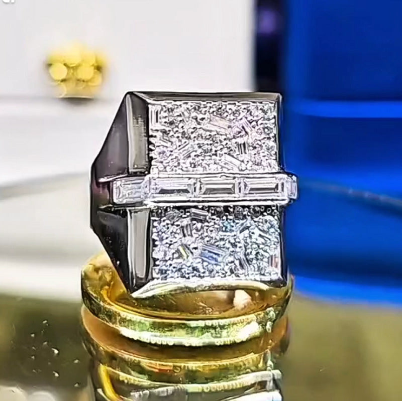 2.3ctw rectangular bridge ring-JOSHINY