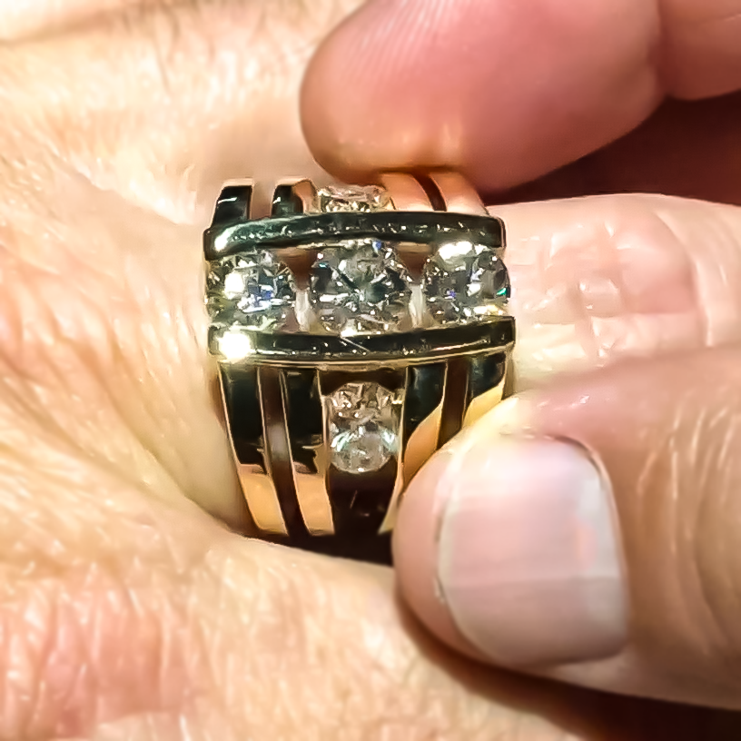 Fashion 4.2 ctw Round Cut White Gemstone Ring for Men and Women -JOSHINY