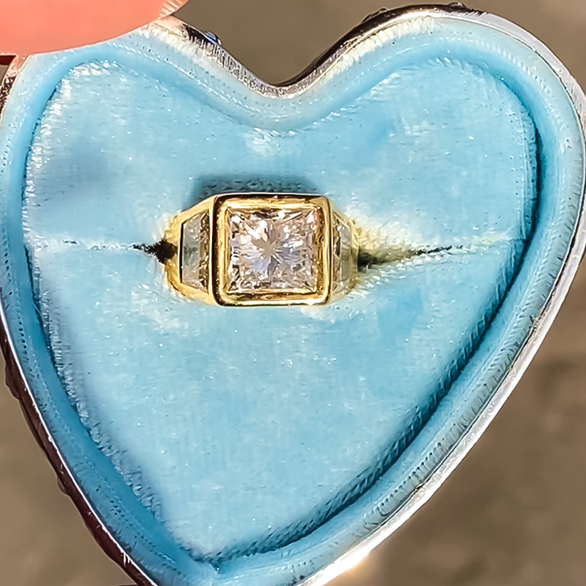 Noble 5 ctw Square & Trapezoidal Cut White Gemstone Engagement Ring for Men & Women -JOSHINY