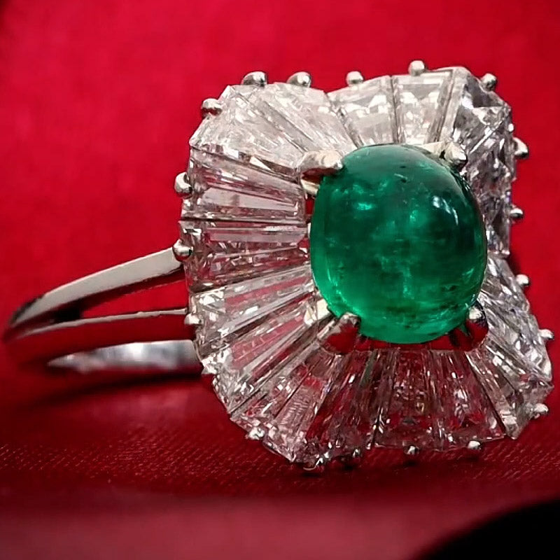 Elegant Jade Ballet Gemstone Ring-JOSHINY