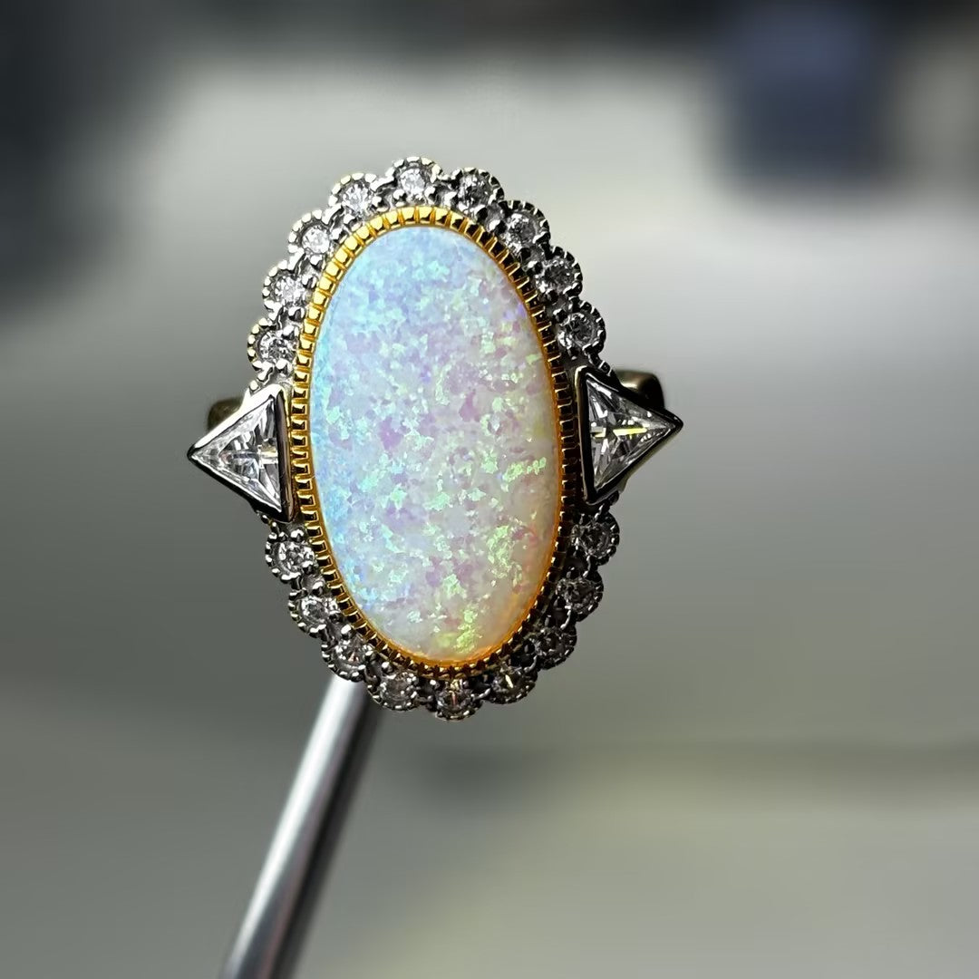 15Ct oval vintage opal ring-JOSHINY