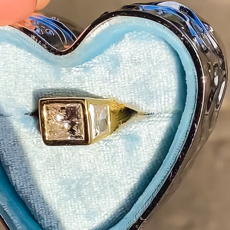 Noble 5 ctw Square & Trapezoidal Cut White Gemstone Engagement Ring for Men & Women -JOSHINY