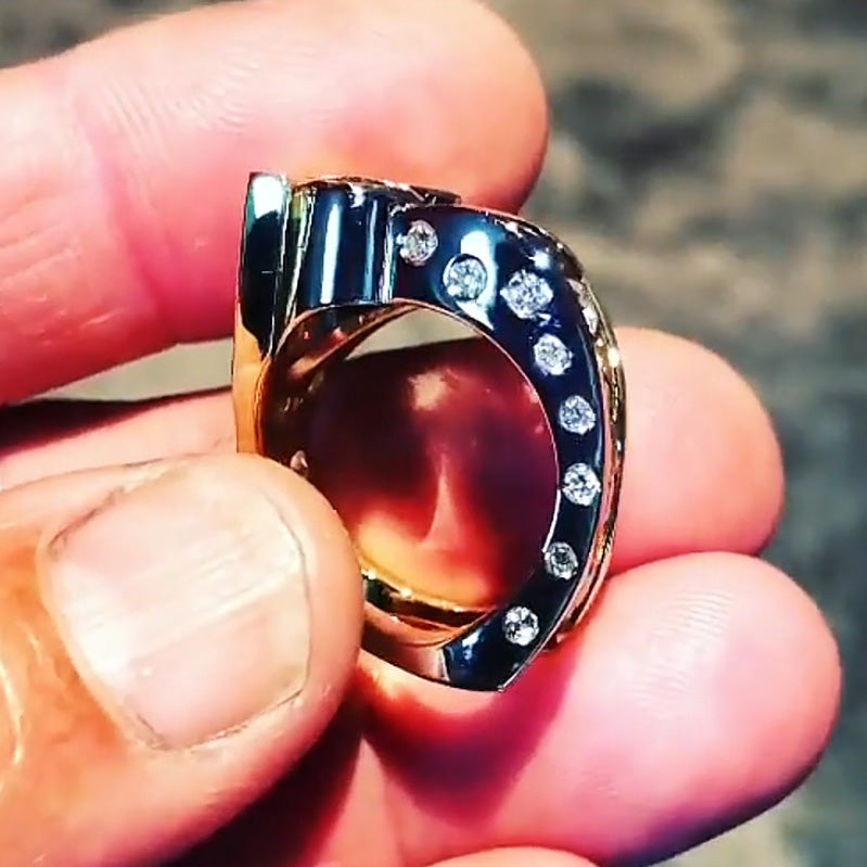 1.15ctw Round Cut Bezel Set Art Gallery Ring-JOSHINY