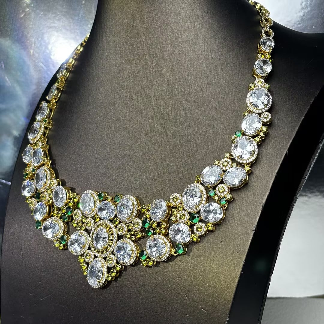 72Ctw Emerald Green Gemstone Necklace-JOSHINY