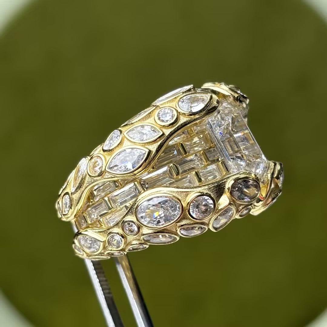 Mixed-cut Art Deco ring-JOSHINY