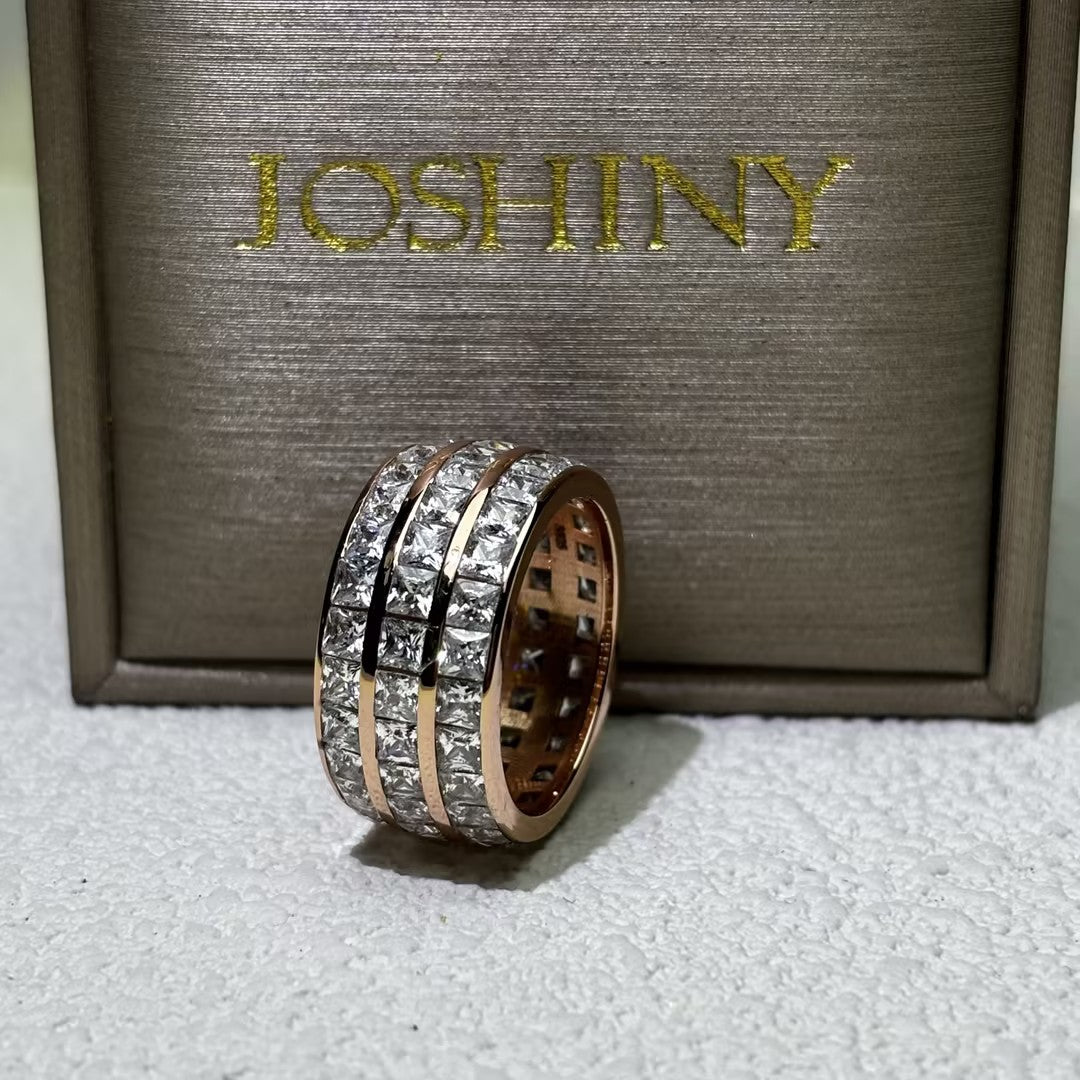 2 ctw Square Cut White Cubic Zirconia 925 Sterling Silver Ring -JOSHINY
