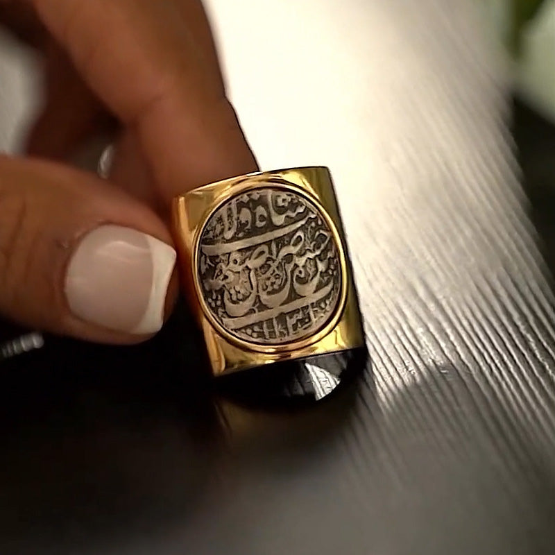 Two-color gold-plated wide band -JOSHINY