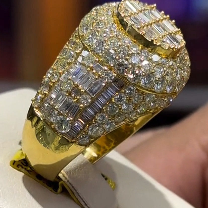 6.38ctw Round Baguette Pavé Ring-JOSHINY