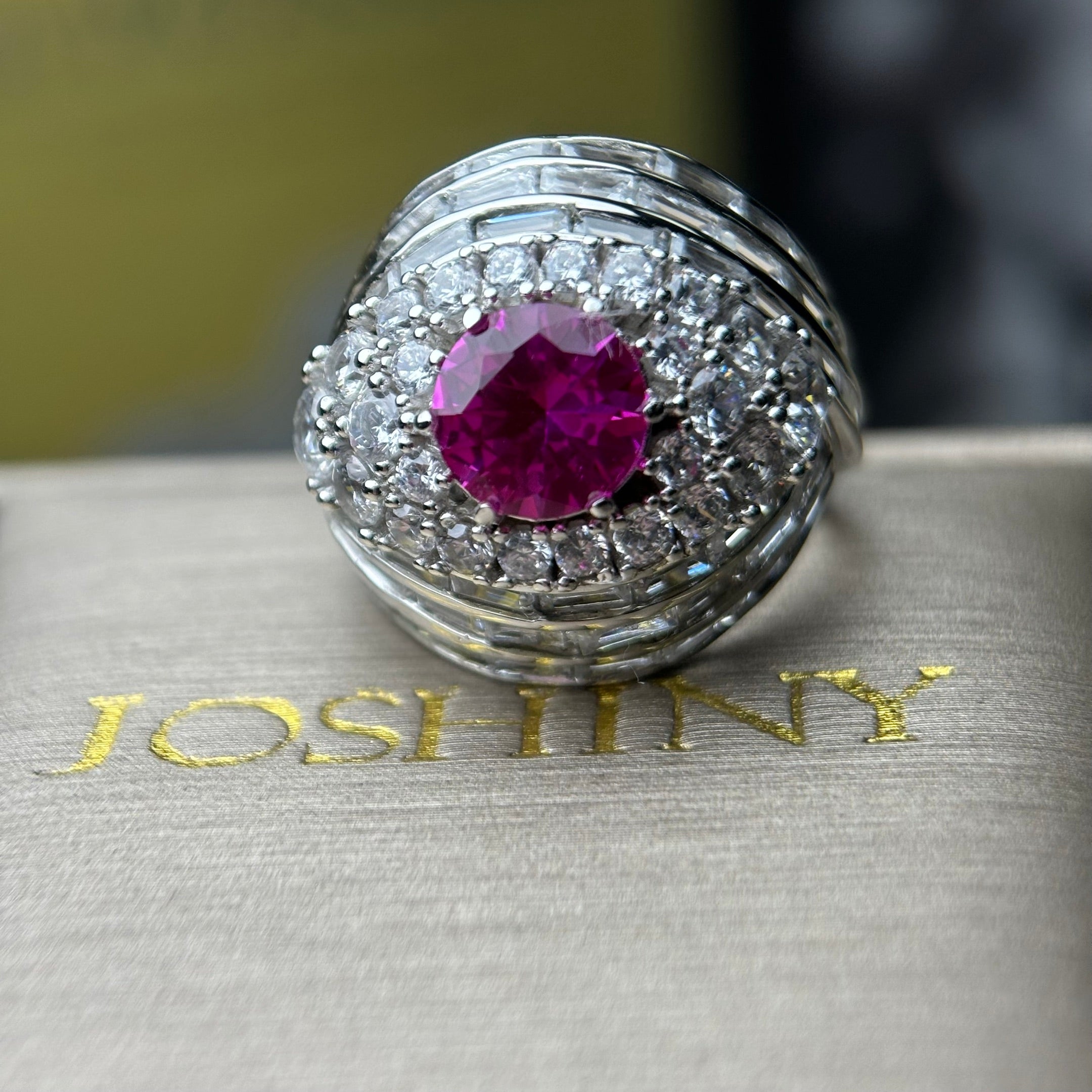 8.5Ctw Pink Gemstone Cocktail Ring-JOSHINY