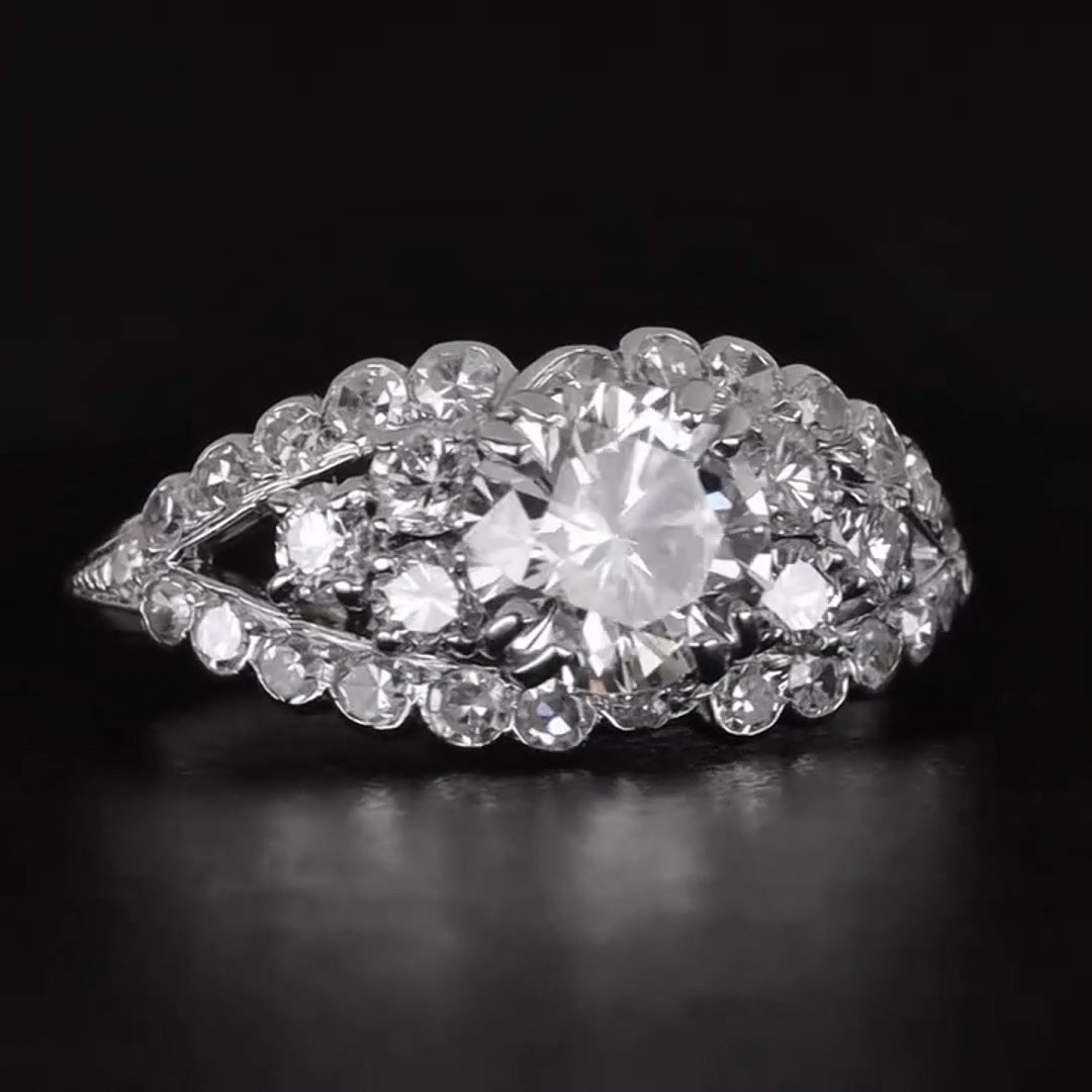 2.27ctw Round Cut Vintage Style Gemstone Cluster Ring-JOSHINY
