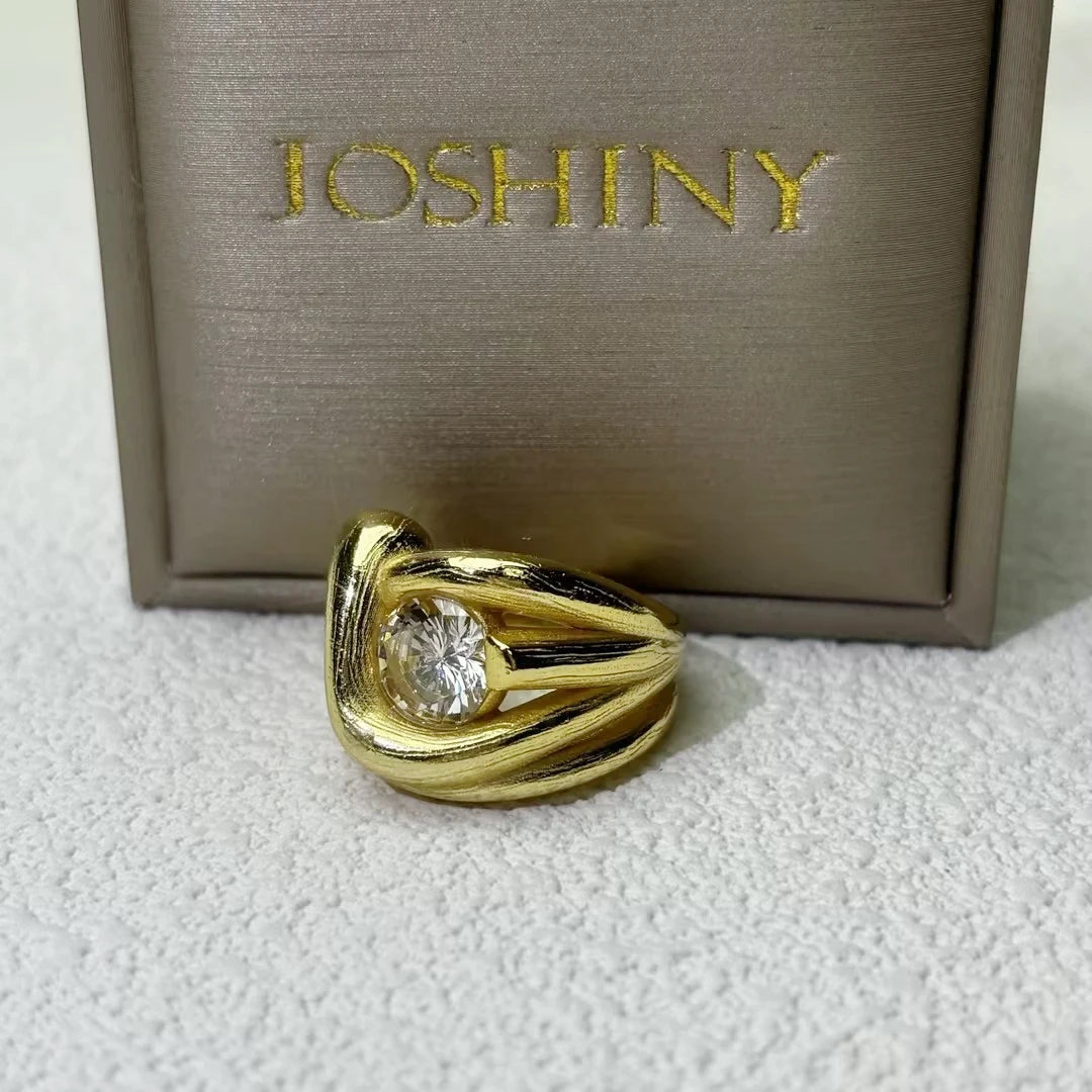 3 CT Round Cut White Cubic Zirconia 925 Sterling Silver Vintage Ring -JOSHINY