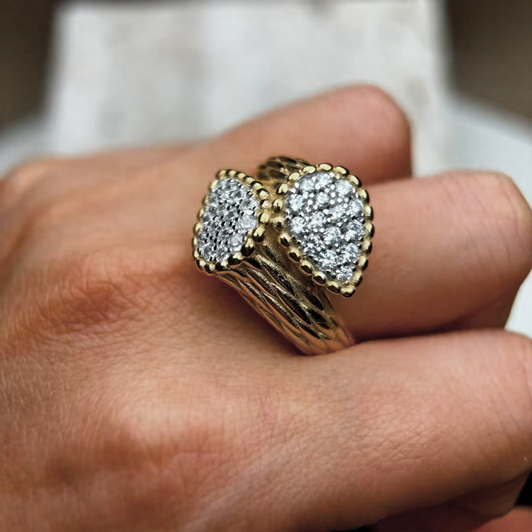 1.5ctw Round Cut Bohemian Snake Gemstone Ring -JOSHINY